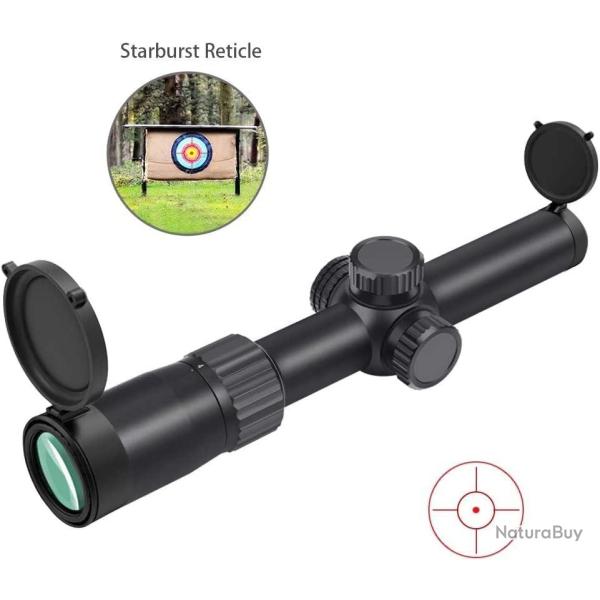 Lunette de Vis�e 1-4x24 HD R�ticule Lumineux 11 Niveaux Tube 30 mm �tanche Antibu�e Chasse Tir Sport