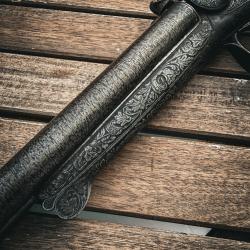 SANS R&Eacute;SERVE ! fusil juxtapos&eacute; &agrave; broches calibre 16 - E. Bernard - canons damas - enti&egrave;rement grav&eacute;