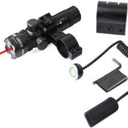 Viseur Laser Rouge Picatinny Weaver 20mm M-LOK Interrupteur Pression R&eacute;glable Fusil Airsoft