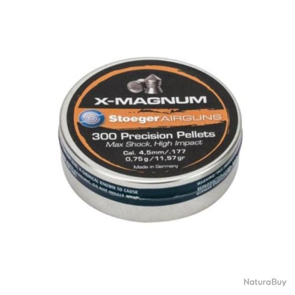 Boite de plombs Stoeger X-magnum t�te pointue - 4.5 mm / Par 1