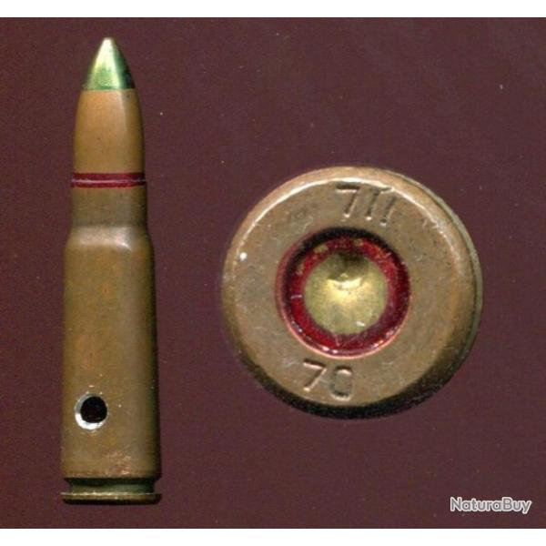 7.62 x 39 AK47 - URSS - tra�ante pointe verte - �tui acier cuivr� - usine  711 dans les ann�es 70