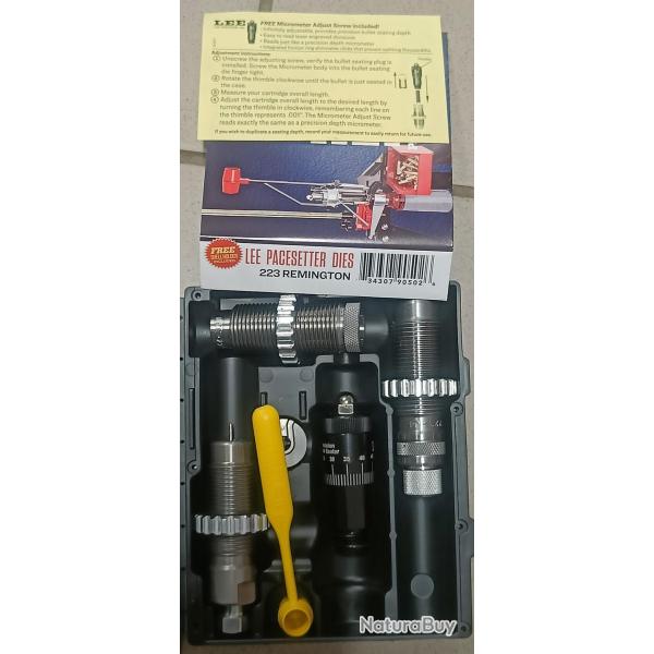 Jeu d'outils Lee cal. 223 remington avec si�geur microm�trique ref 90502