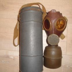 MASQUE A GAZ ARMEE FRANCAISE 2eme GUERRE MONDIALE DATE DE 1938