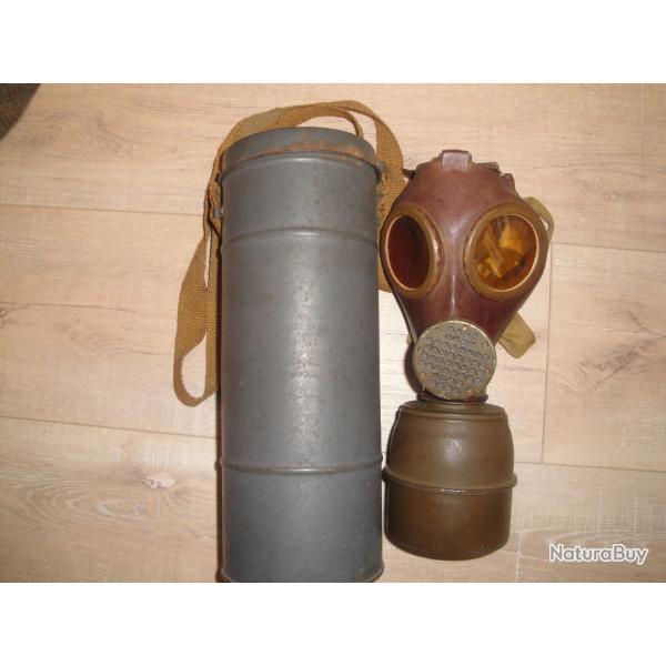 MASQUE A GAZ ARMEE FRANCAISE 2eme GUERRE MONDIALE DATE DE 1938