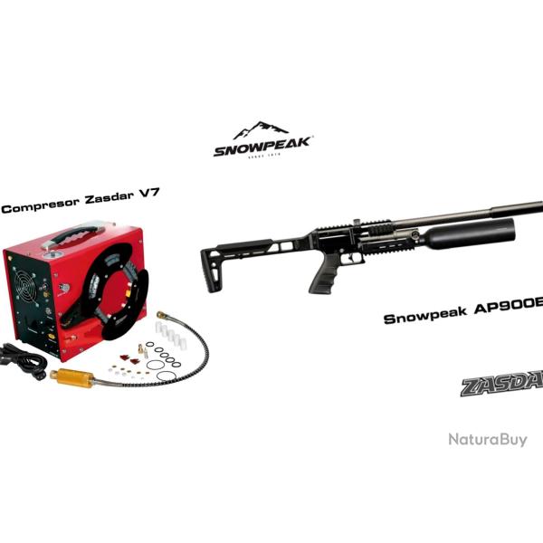 Carabine  SNOWPEAK AP900B PCP Cal. 5,5 mm Bouteille en aluminium !! + COMPRESSEUR