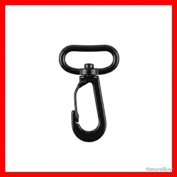 Lot de 4 Mousquetons Plastique - Noir Pivotants Robuste - (Port 0�)