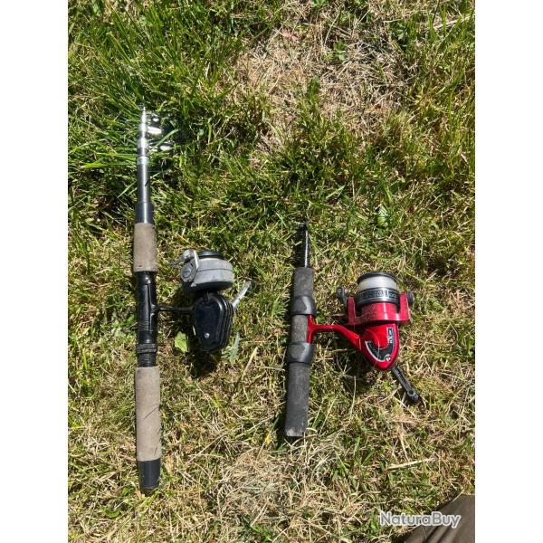 Ench�res 1� - Lot de 2 petites cannes + moulinet