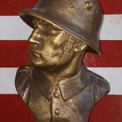 Buste patriotique en pl&acirc;tre Allemagne ann&eacute;es 30