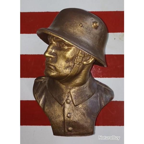 Buste patriotique en pl�tre Allemagne ann�es 30