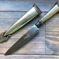 COUTEAU DE GAUCHO / SIGL&Eacute; "FRANZ WENK / SOLINGEN" (ARGENT POIN&Ccedil;ONS)