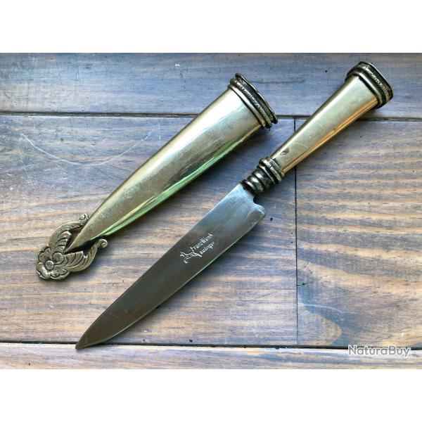 COUTEAU DE GAUCHO / SIGL� "FRANZ WENK / SOLINGEN" (ARGENT POIN�ONS)