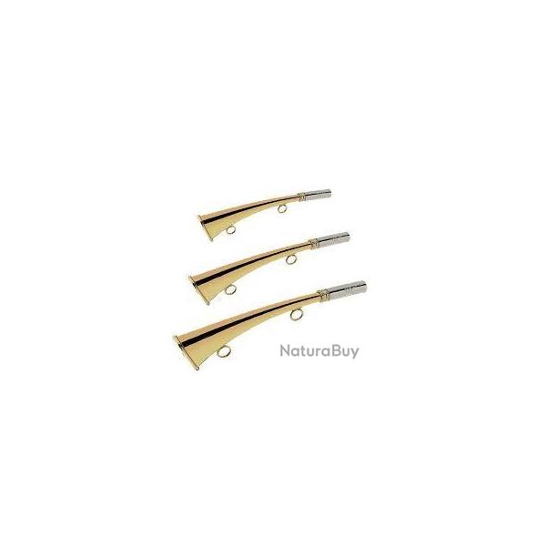 Corne TUNET de chasse en laiton cintr�e 25cm