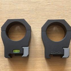 Colliers Audere PSR medium pour rail picatinny 21 mm pour lunette 30mm