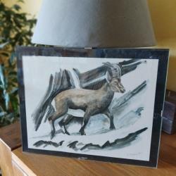 Reprographie bouquetin G. Bressler, peintre Genevois