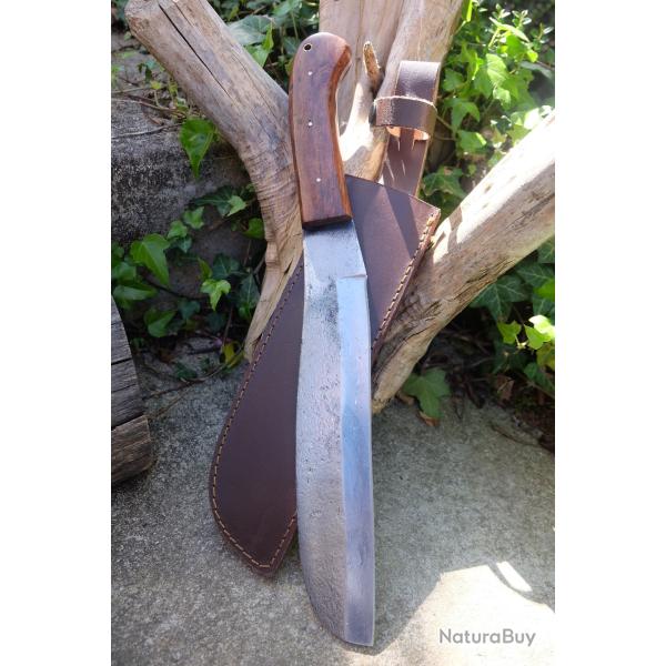 Condor Mini Duku Parang Machete Lame Acier Carbone 1075 Manche Rosewood Etui CUir Fab Artisanale