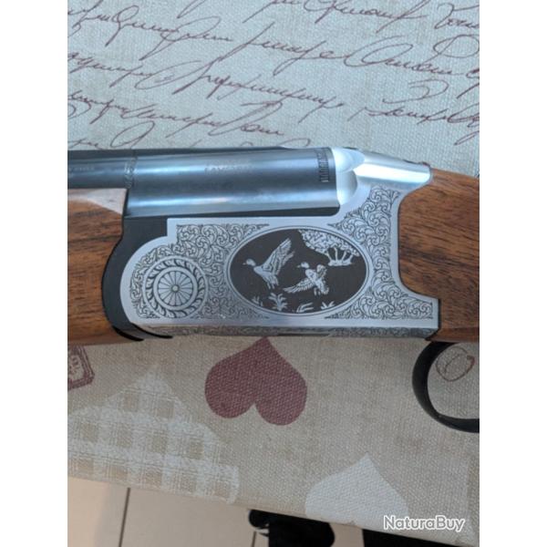 Fusil de chasse superpos� avec gravure