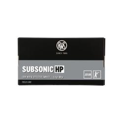 BOITE DE .22LR SUBSONIC HP 2.6G 40GR X50 - RWS NEUF U UNIQUE