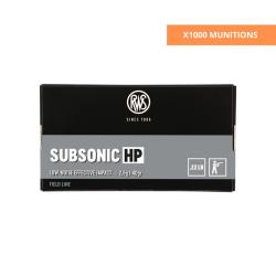 BOITE DE .22LR SUBSONIC HP 2.6G 40GR X1000 - RWS