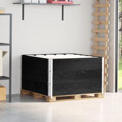 Colliers de palette 3 pcs noir 100x100 cm bois de pin solide