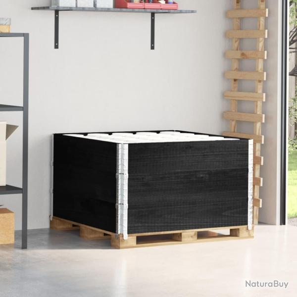 Colliers de palette 3 pcs noir 100x100 cm bois de pin solide