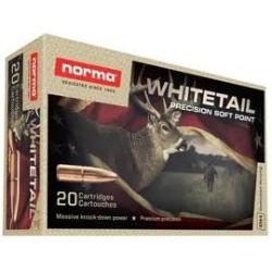 Cartouches NORMA calibre 222 REM WhiteTail 55gr 3.6g x20