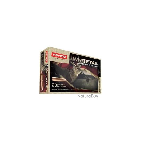 Cartouches NORMA calibre 222 REM WhiteTail 55gr 3.6g x20