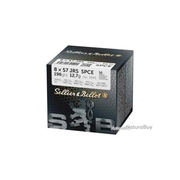 Cartouches Sellier & Bellot calibre 8x57 JRS SPCE 196grs 12.7g x50