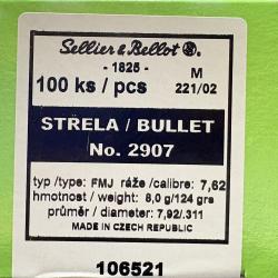 Ogives Sellier & Bellot calibre 7.62x39 FMJ 8g 123grs x100