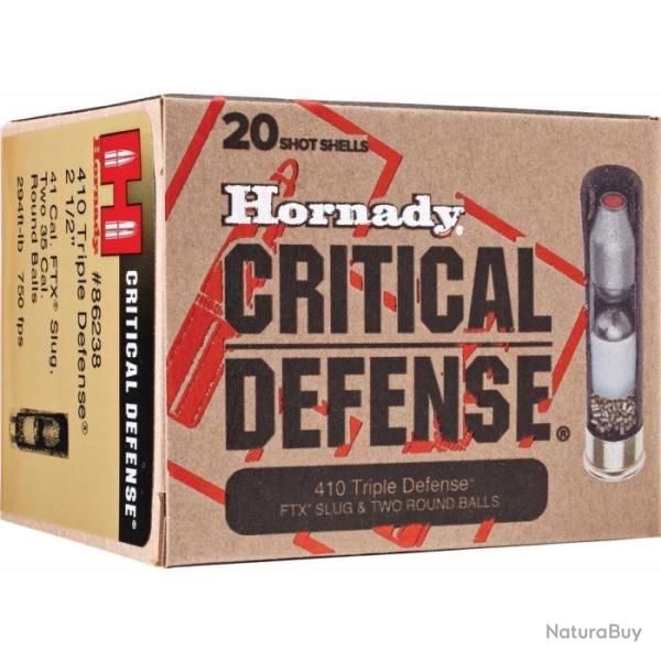 Cartouches HORNADY calibre 410 MAG critical d�fense x20