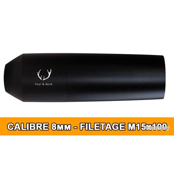 MODERATEUR DE SON FREYR&DEVIK 196 CAL.8MM (8x57/.308) FILETAGE M15x100