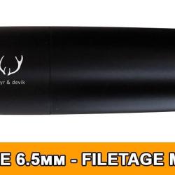MODERATEUR DE SON FREYR&DEVIK 196 CAL.6.5mm (243WIN / 6.5x55 / 6.5CREED..) FILETAGE M15x100