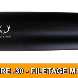 MODERATEUR DE SON FREYR&DEVIK 196 CAL.30 (30-06 / 308 / 7x64...) FILETAGE M15x100