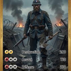 Carte rare War machine  &agrave; collectionner tirage que 100 dans le monde le soldat poilu