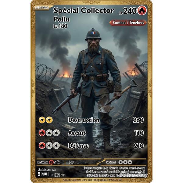 Carte rare War machine  � collectionner tirage que 100 dans le monde le soldat poilu
