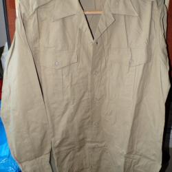CHEMISE MILITAIRE DE L'ARMEE FRANCAISE DE 1950/60 ,Taille 3 L SOIT L OU 41-42 EN CIVIL , NANTES