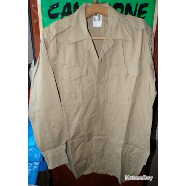 CHEMISE MILITAIRE DE L'ARMEE FRANCAISE DE 1950/60 ,Taille 3 L SOIT L OU 41-42 EN CIVIL , NANTES