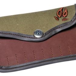 Pochette &agrave; Balles Garon 10 Tubes Cuir Broderie Sanglier Januel