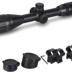 Lunette de Vis&eacute;e 3-12x40 AO R&eacute;ticule Illumin&eacute; RGB Duplex Rail 11mm 20mm Chasse Tir Arbal&egrave;te Noir