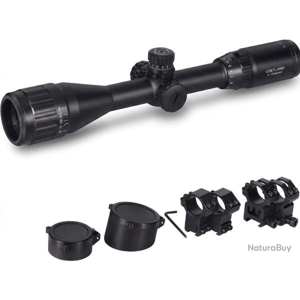 Lunette de Vis�e 3-12x40 AO R�ticule Illumin� RGB Duplex Rail 11mm 20mm Chasse Tir Arbal�te Noir