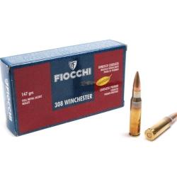 Cartouches FIOCCHI cal 308 Win 147 gr FMJ - Boite de 20