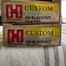 Vends 2 bo&icirc;tes CARTOUCHES 300 BLACKOUT 135 GR FTX&reg; X 20 HORNADY