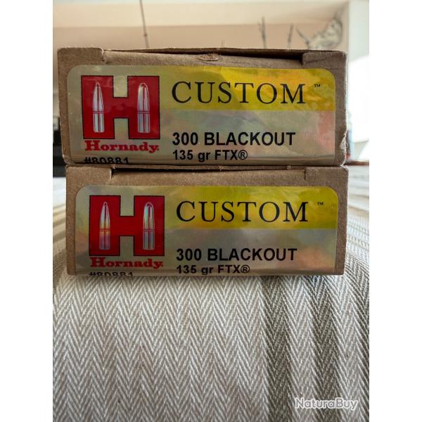 Vends 2 bo�tes CARTOUCHES 300 BLACKOUT 135 GR FTX� X 20 HORNADY