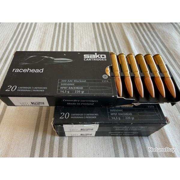 Vends 3 bo�tes Munition sako 300aac black-out subsonique 14,3gr