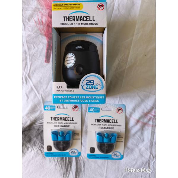 THERMACELL Bouclier Anti Moustiques et Moustiques Tigres + 2 Recharges - 100% Neuf