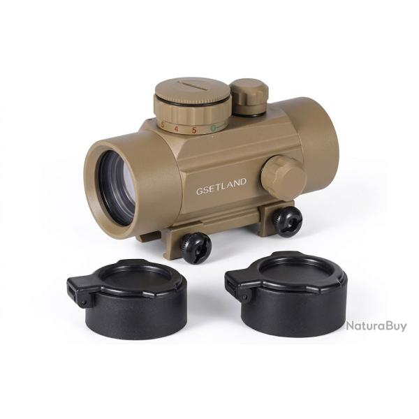 Point Rouge 1x30mm 4 MOA R�ticule Rouge Vert Rail 20mm �tanche Antibu�e Chasse Tir Airsoft Tan