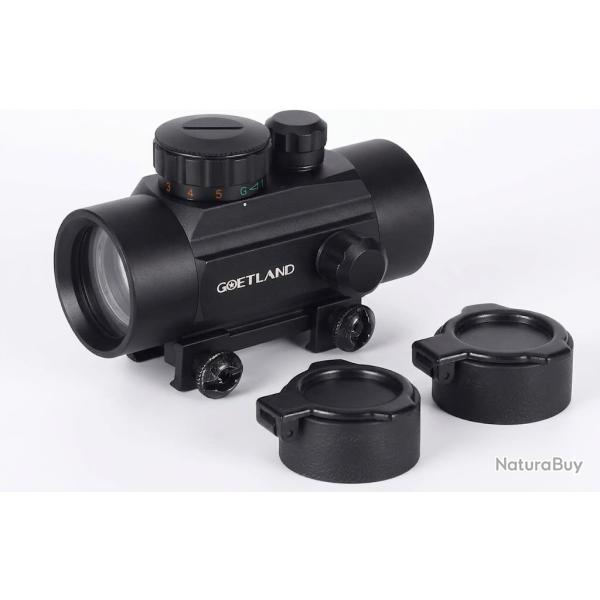 Point Rouge 1x30mm 4 MOA R�ticule Rouge Vert Rail 20mm �tanche Antibu�e Chasse Tir Airsoft Noir