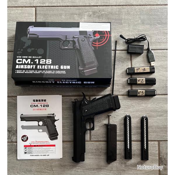 CM 128 airsoft, pistolet �lectrique. Billes 6mm