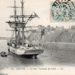 Carte Postale Ancienne - Dieppe - Le Pont Tournant du Pollet -N&deg;7898