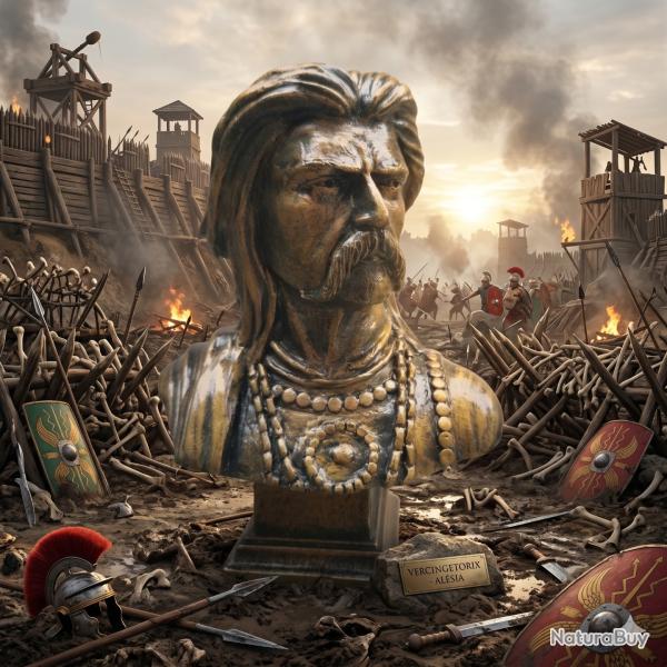 Buste artisanal de Vercing�torix - Hauteur 18 cm socle compris