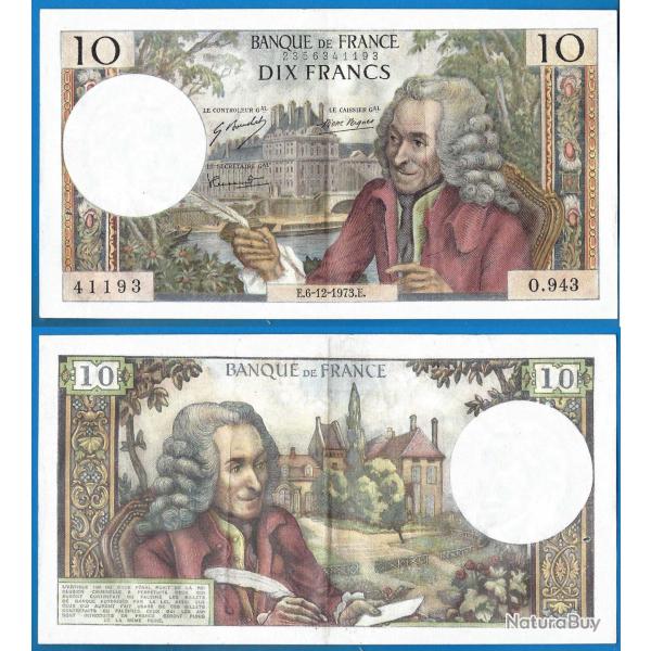 France 10 Francs 1973 6 Decembre Billet Franc Voltaire